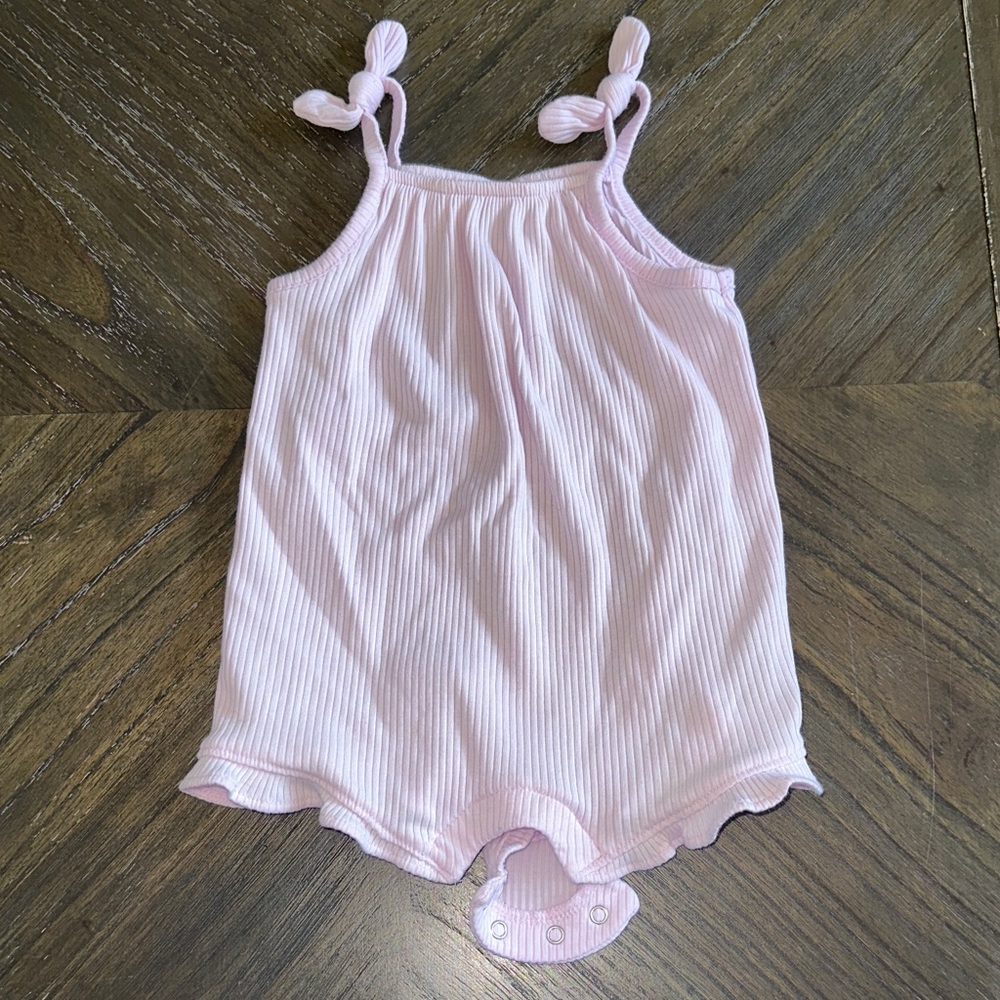 Purple Ribbed Baby Romper